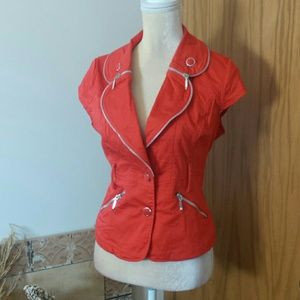 VGUC Ashley Vintage Style Red Zipper Vest XL